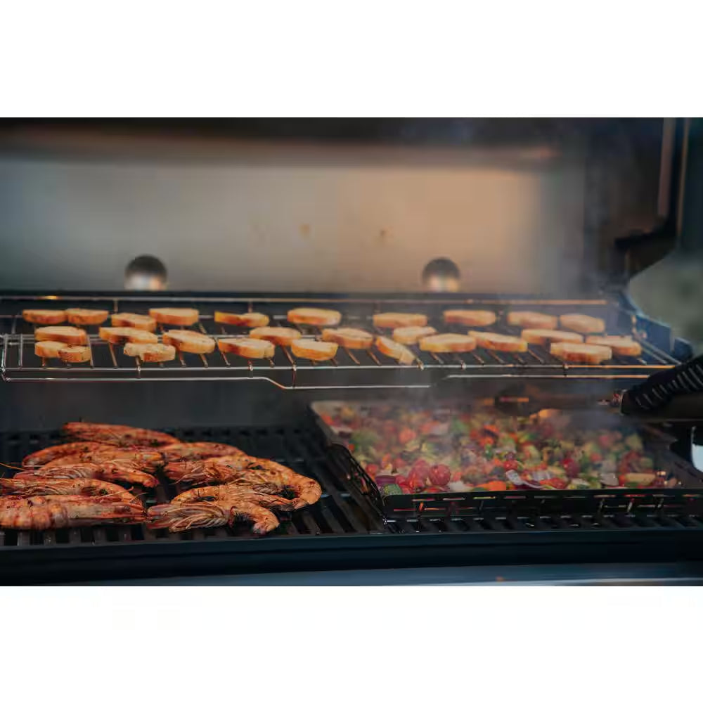 Genesis E-435 4-Burner Natural Gas Grill in Black with Side Burner