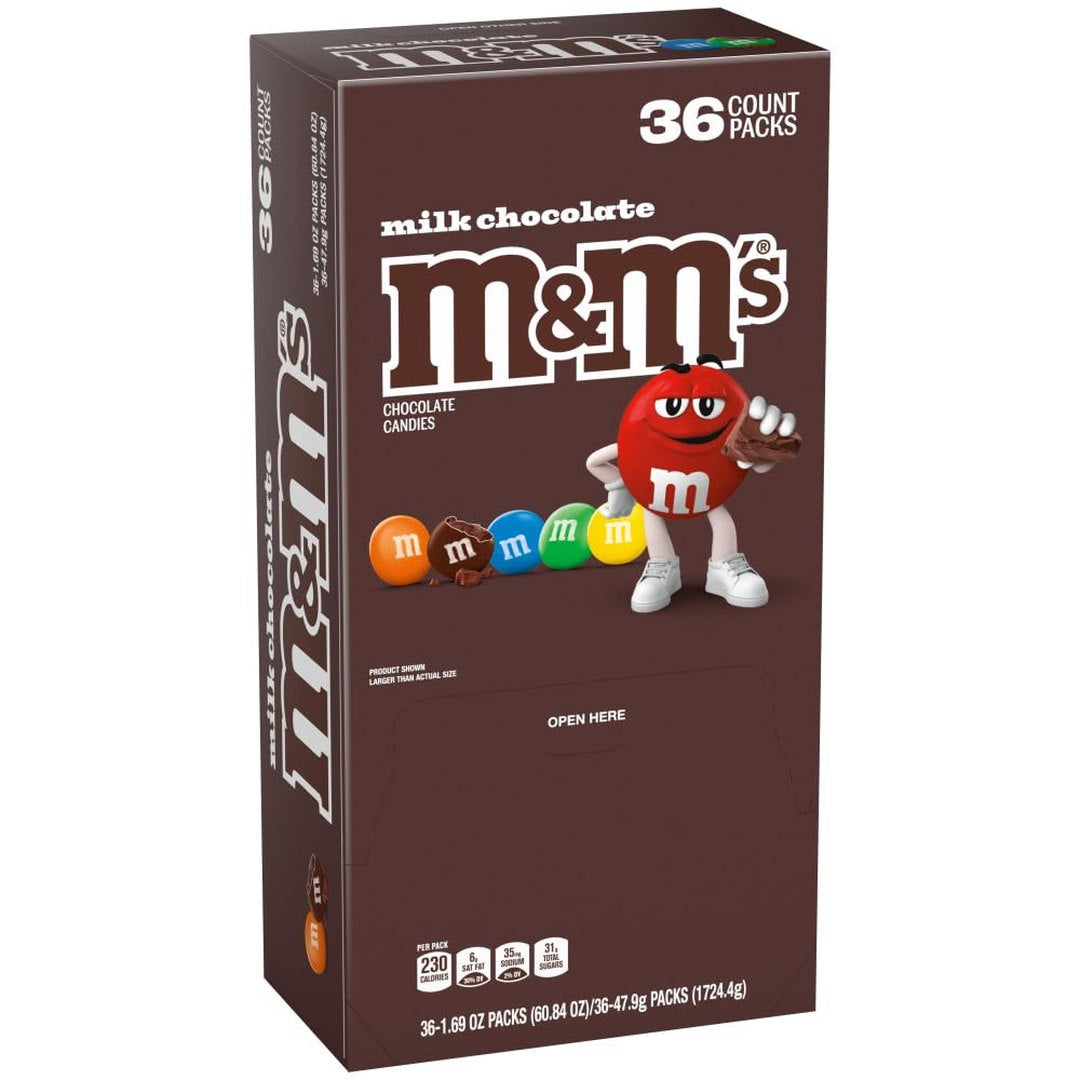 M&M'S Peanut Chocolate Candy, Full Size 1.74 oz Bag, Pack of 48 Bulk Candy Chocolate