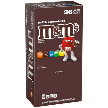 M&M'S Peanut Chocolate Candy, Full Size 1.74 oz Bag, Pack of 48 Bulk Candy Chocolate
