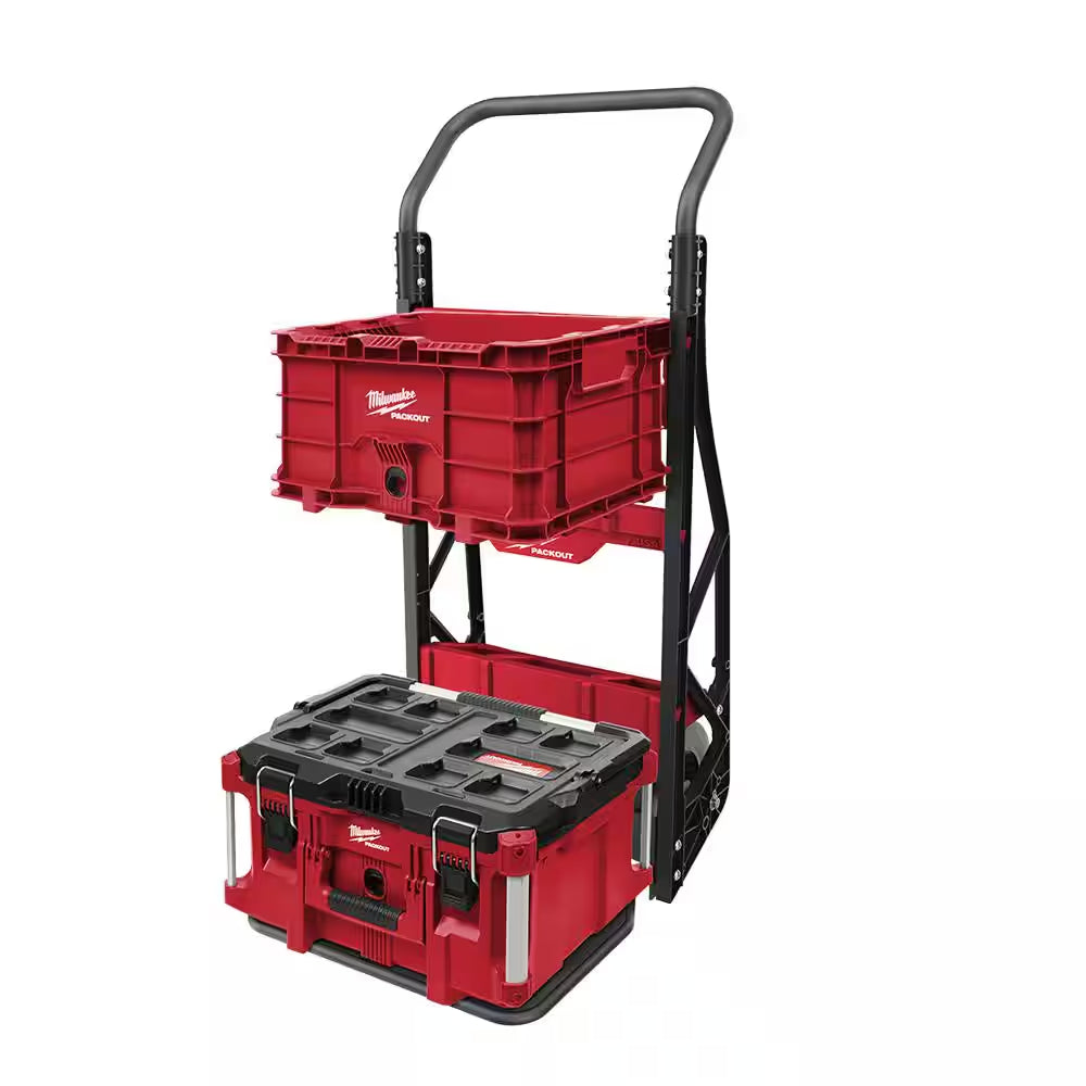 PACKOUT 20 In. 2-Wheel Utility Cart with Large Tool Box and Crate (3-Piece)
