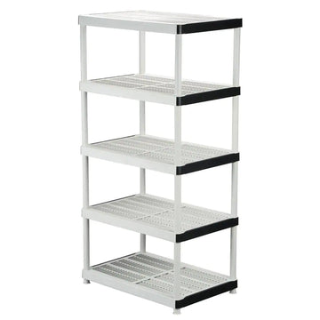 5-Tier Easy Assembly Multi-Purpose Plastic Garage Storage Shelving Unit in Gray (36 In. W X 72 In. H X 24 In. D)