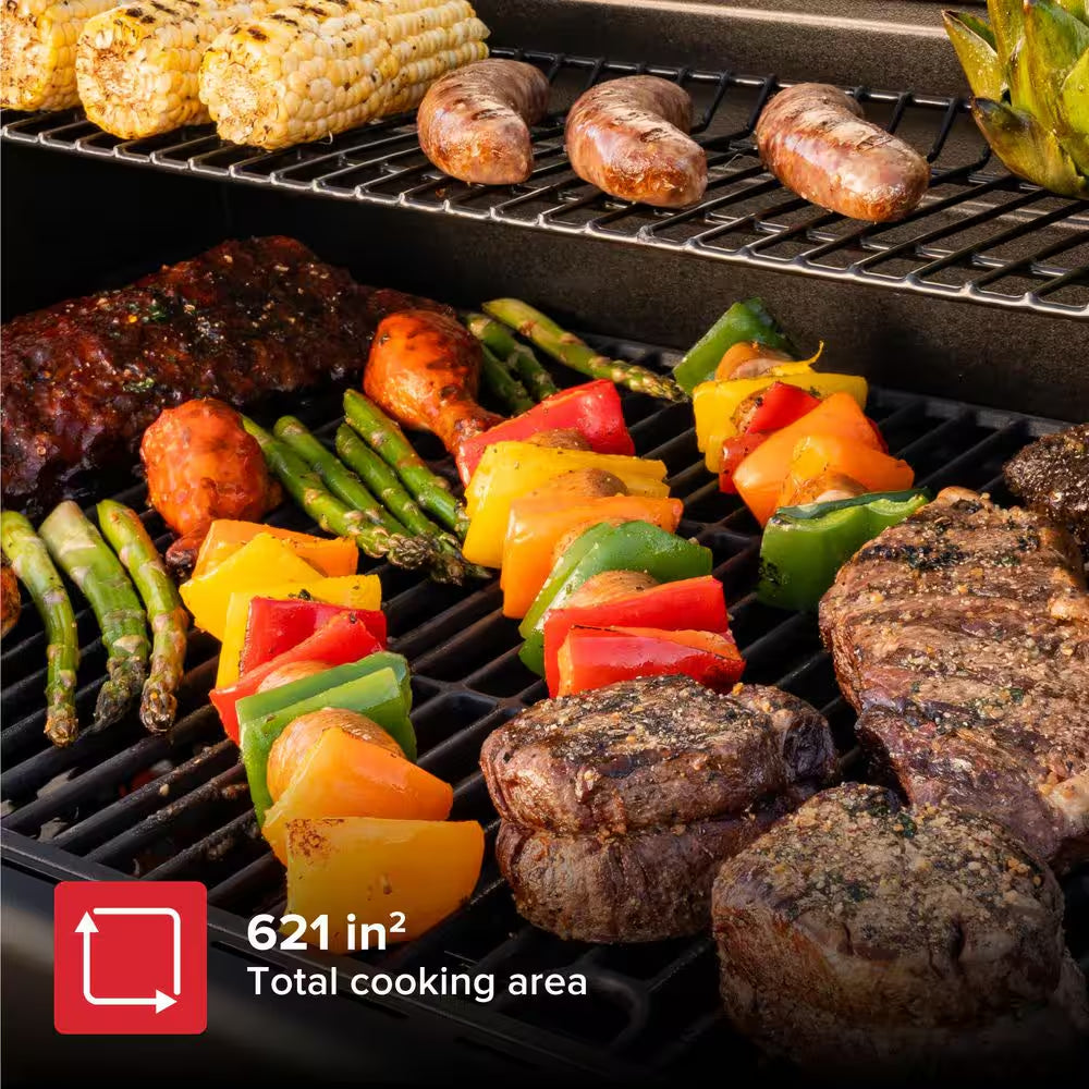 5-Burner Liquid Propane Gas Grill in Graphite Black with Side Burner