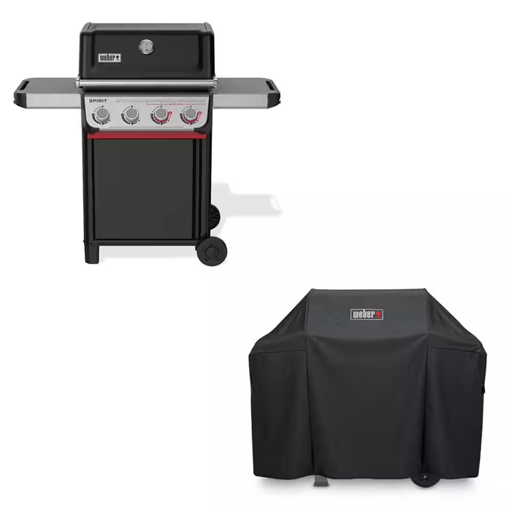 Spirit E-325 3-Burner Propane Gas Grill in Black with Powerful Boost Burners