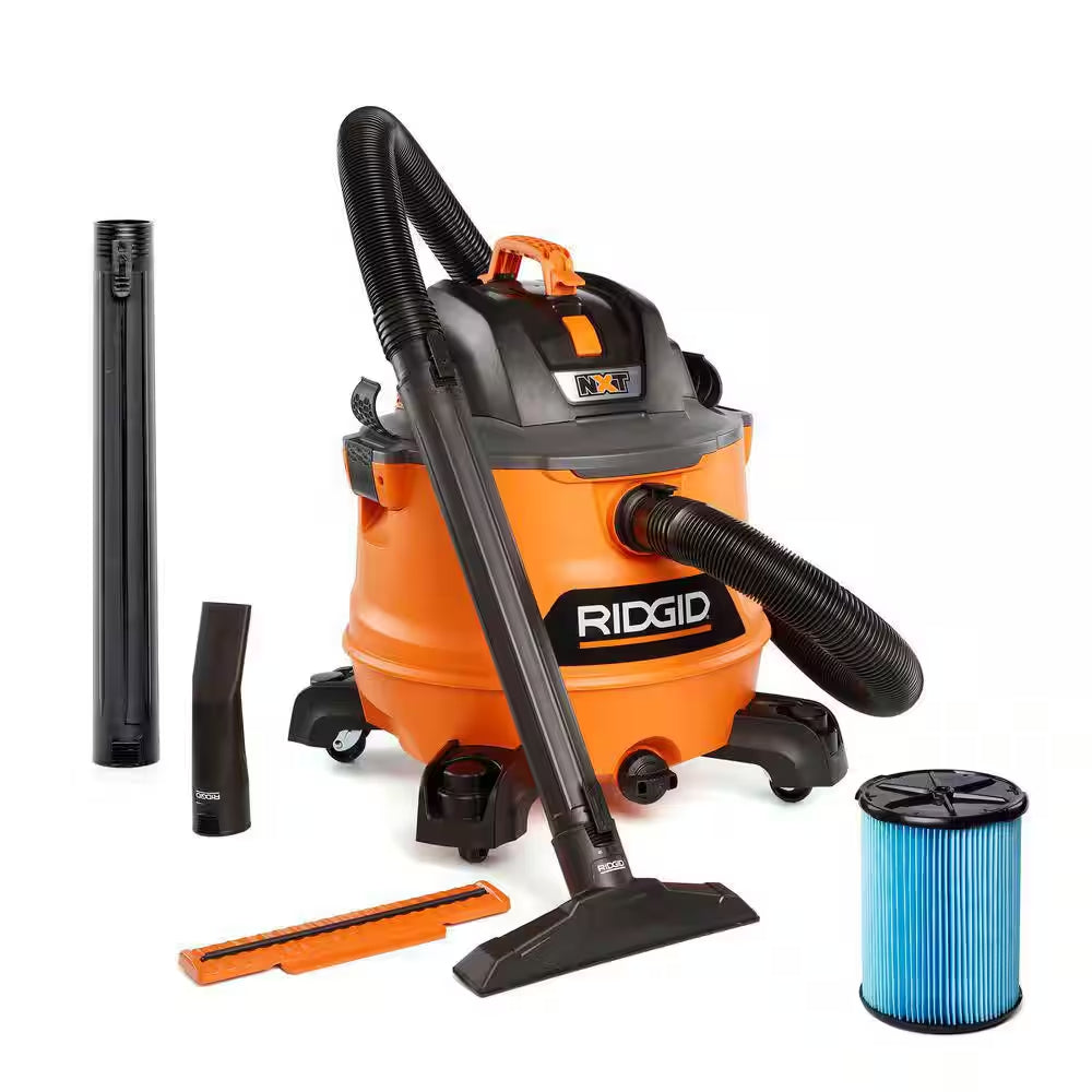 12 Gal. 5.0 Peak HP NXT Shop Vacuum Wet Dry Vac with General Debris Filter, Locking Hose and Attachments HD1200