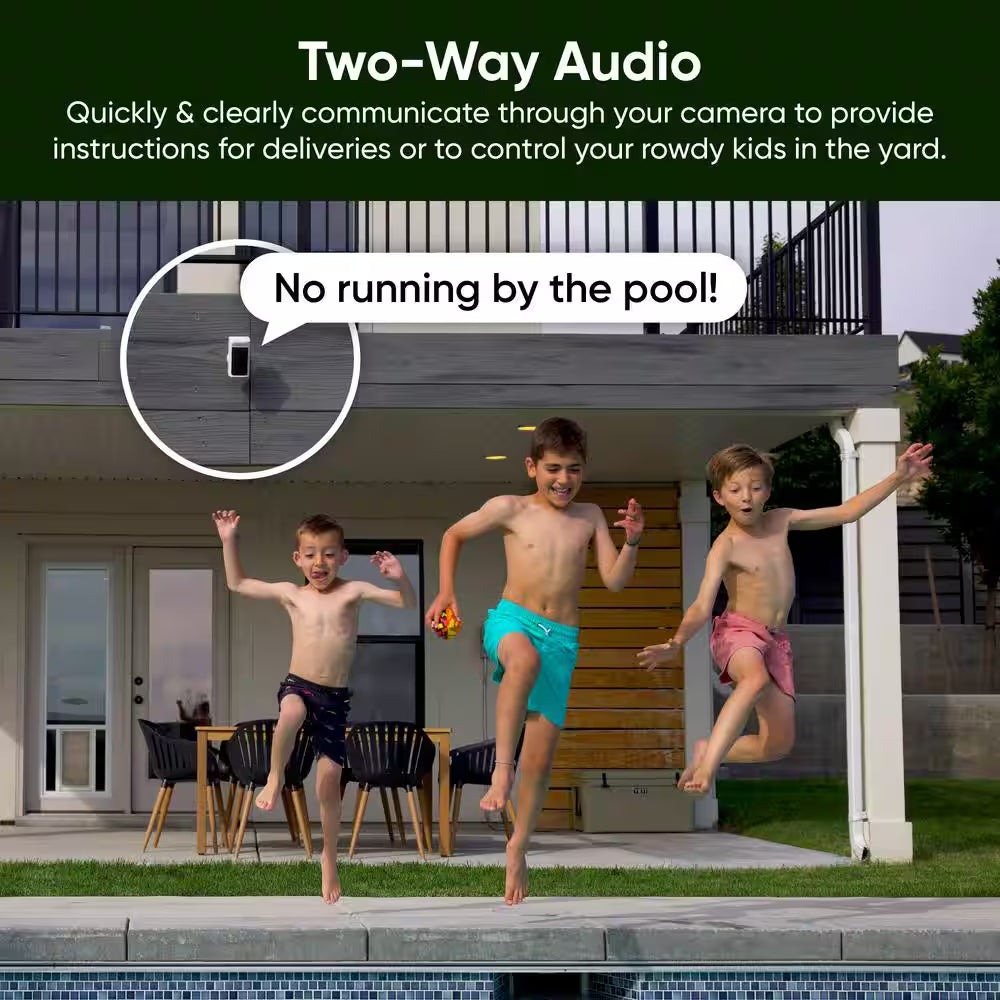 Battery Cam Pro 2-Pack, Wireless Indoor/Outdoor Home Security Camera, 2K HD Color Night Vision and Built-In Spotlight