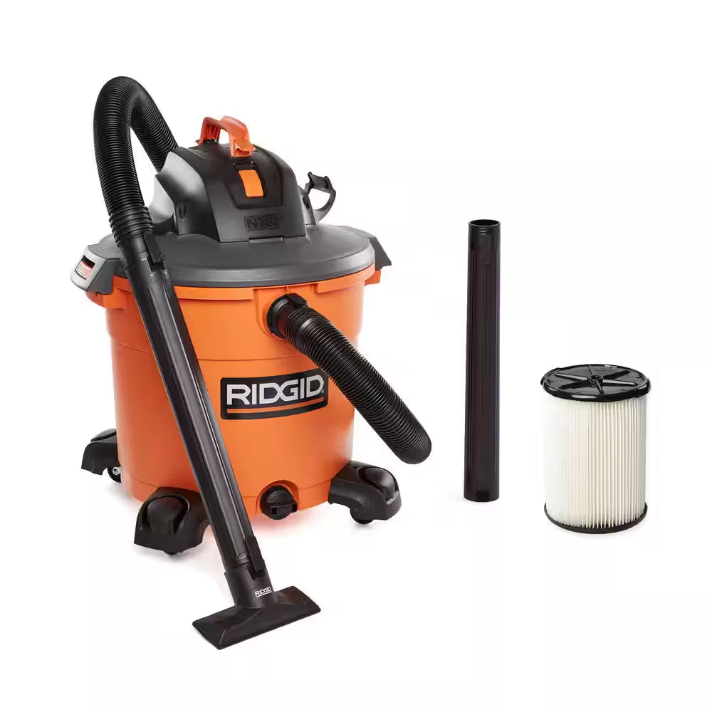 16 Gal. 5.0 Peak HP NXT Shop Vacuum Wet Dry Vac with General Debris Filter, Locking Hose and Attachments HD1640