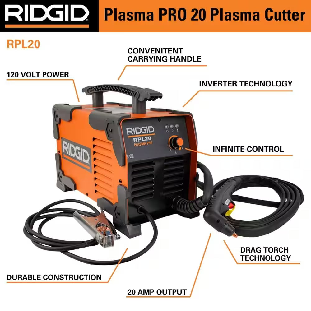 20 Amp Plasma Pro Plasma Cutter 120V Input Cuts up to 1/4 In. Inverter Technology