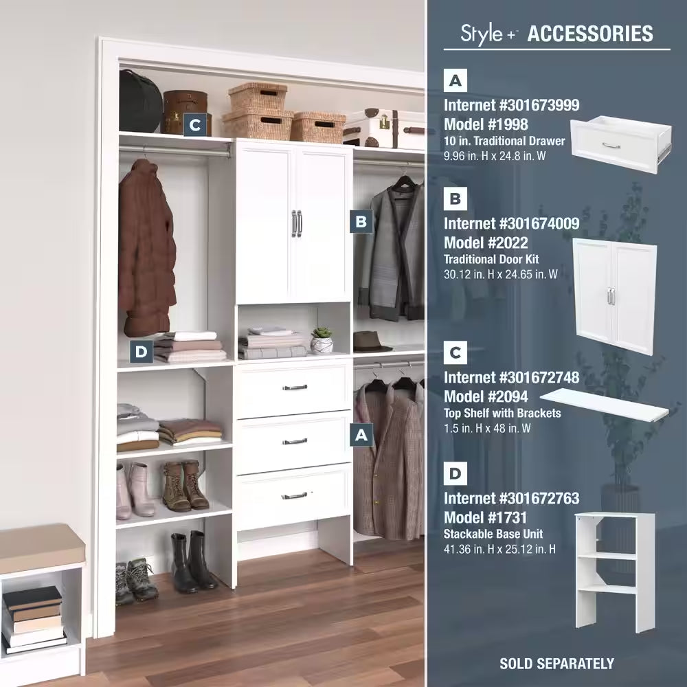 Style+ 48 In. W White Top Shelf Kit