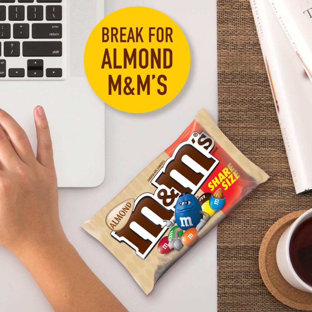 M&M'S Peanut Chocolate Candy, Full Size 1.74 oz Bag, Pack of 48 Bulk Candy Chocolate