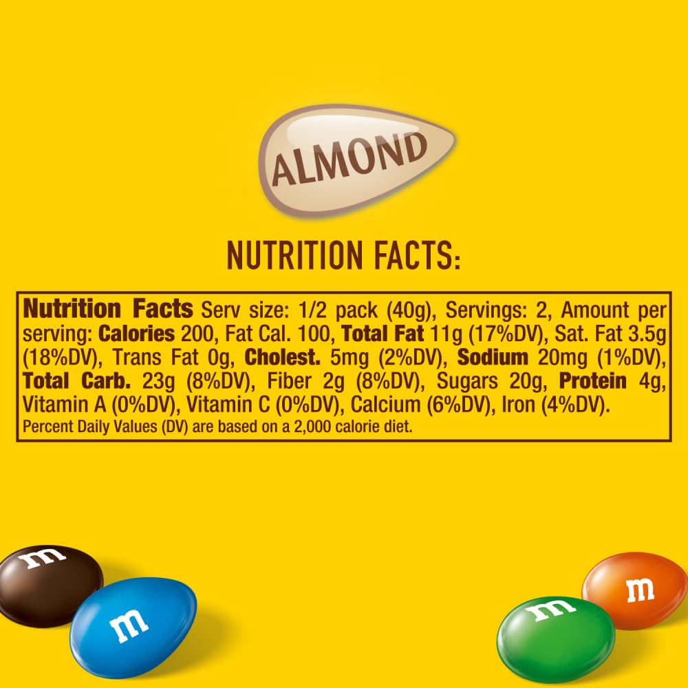 M&M'S Peanut Chocolate Candy, Full Size 1.74 oz Bag, Pack of 48 Bulk Candy Chocolate