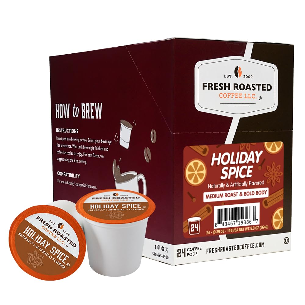 Fresh Roasted Coffee, Italian Roast, Dark, 96 Pods for K Cup Brewers