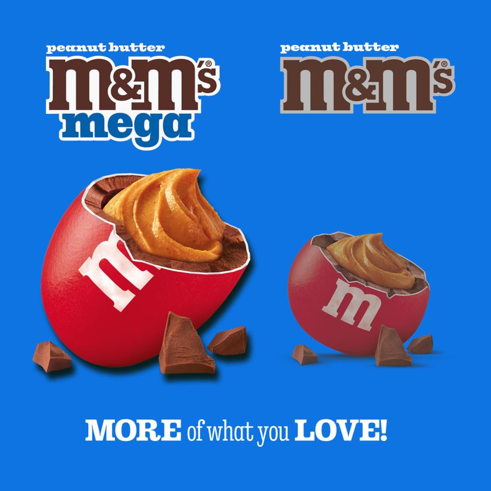 M&M'S Peanut Chocolate Candy, Full Size 1.74 oz Bag, Pack of 48 Bulk Candy Chocolate