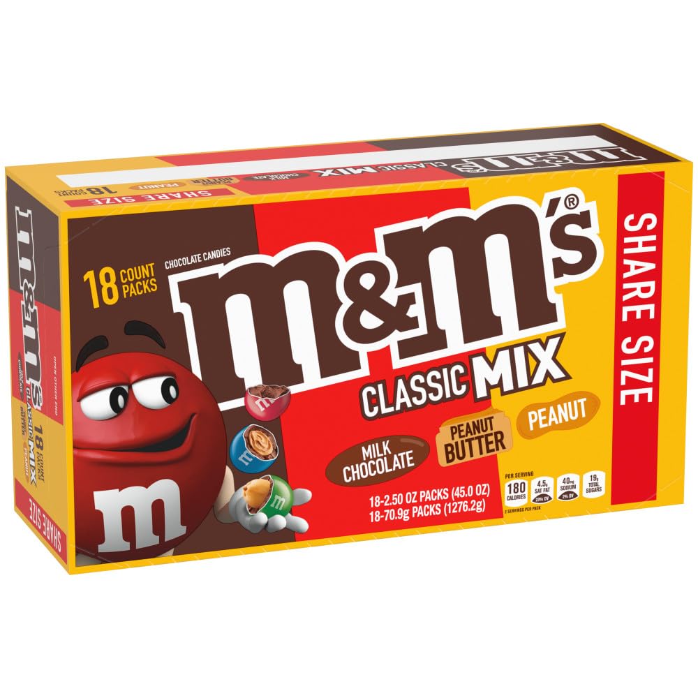 M&M'S Peanut Chocolate Candy, Full Size 1.74 oz Bag, Pack of 48 Bulk Candy Chocolate