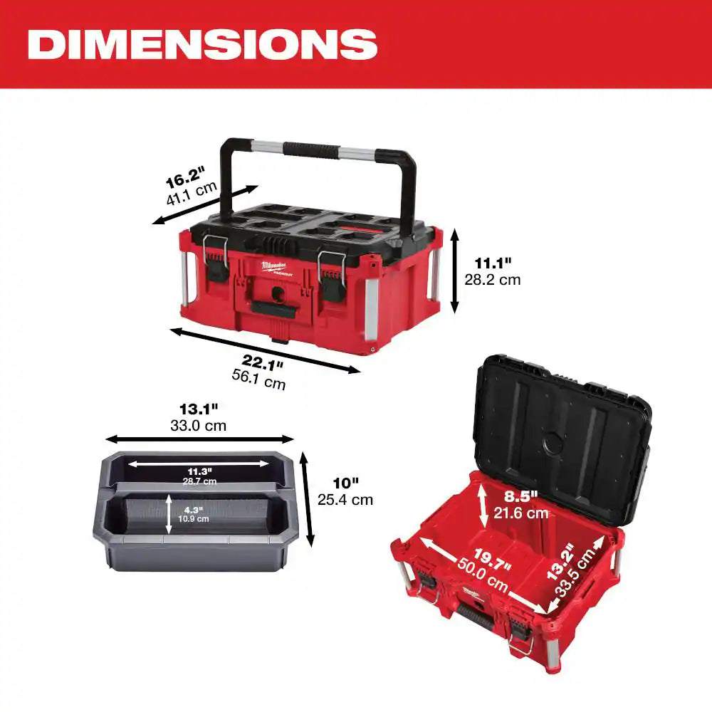 PACKOUT 20 In. 2-Wheel Utility Cart with Large Tool Box and Crate (3-Piece)