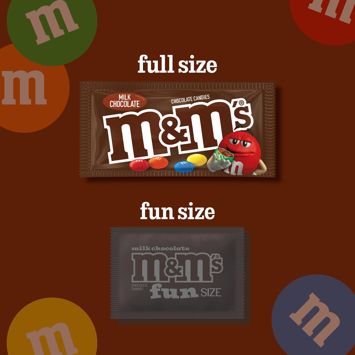 M&M'S Peanut Chocolate Candy, Full Size 1.74 oz Bag, Pack of 48 Bulk Candy Chocolate