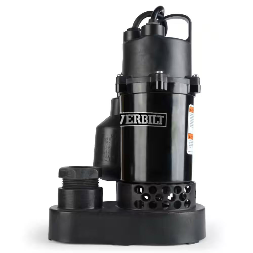 1/2 HP Aluminum Submersible Sump Pump Tether Switch