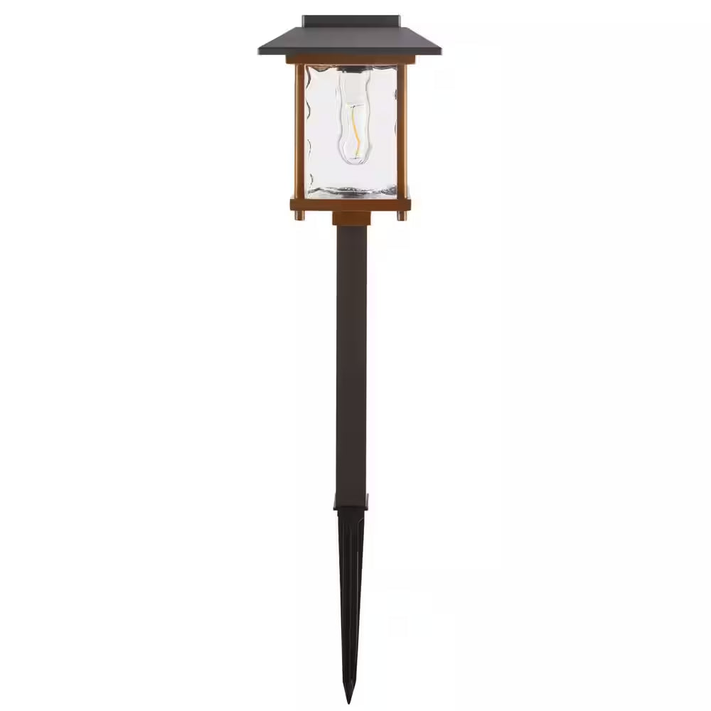Parkwood 14 Lumen Bronze 2-Tone Finish LED Weather Resistant Outdoor Solar Path Light with Glass Lens (12-Pack)