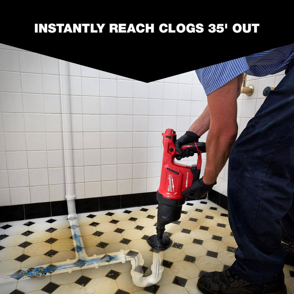 M12 12V Lithium-Ion Cordless Drain Cleaning Airsnake Air Gun Kit with M12 HACKZALL Reciprocating Saw