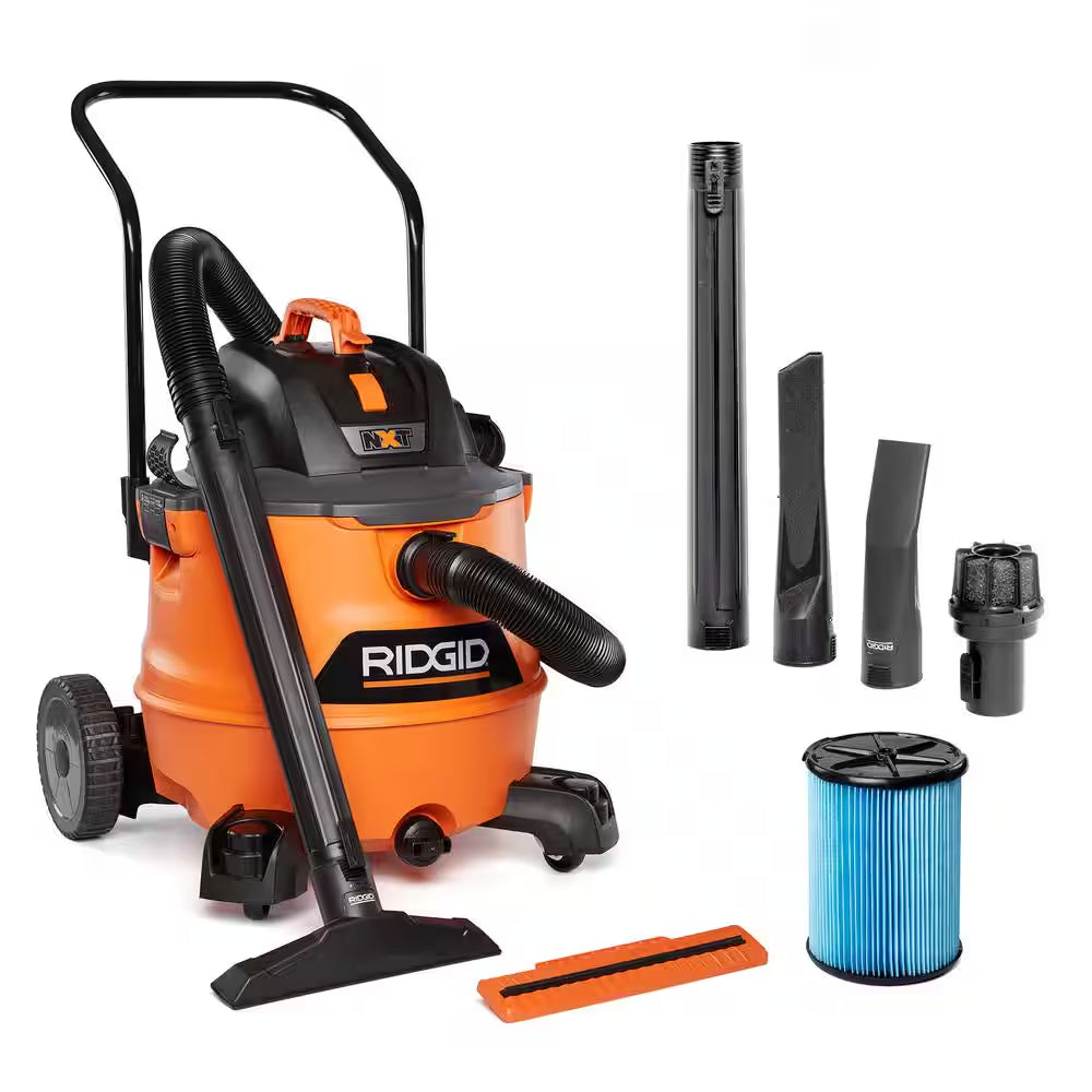 12 Gal. 5.0 Peak HP NXT Shop Vacuum Wet Dry Vac with General Debris Filter, Locking Hose and Attachments HD1200