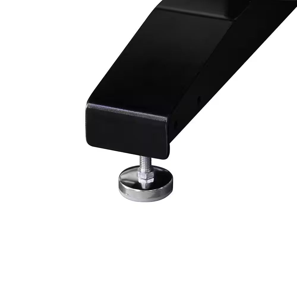 72 In. W X 24 In. D 2-Drawer Adjustable Height Black Workbench Table with Solid Wood Top