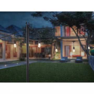 9.8 Ft. String Light Pole in Black (1-Pack)