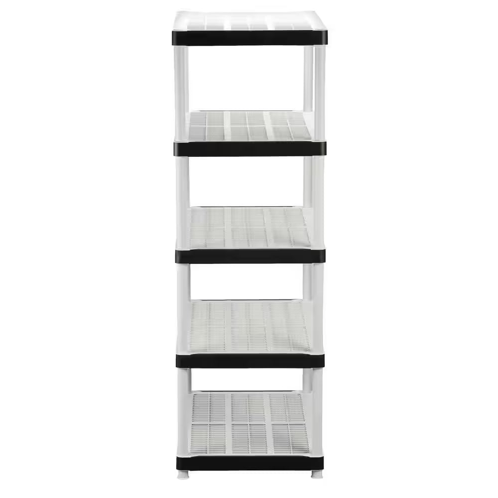 5-Tier Easy Assembly Multi-Purpose Plastic Garage Storage Shelving Unit in Gray (36 In. W X 72 In. H X 24 In. D)