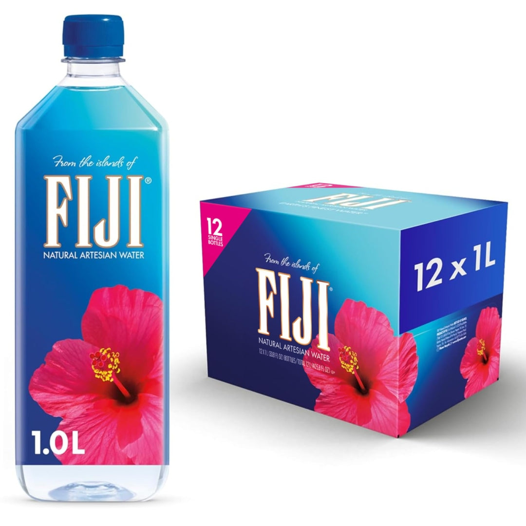 FIJI Natural Artesian Bottled Water 1.5 Liters / 50.7 Fl Ounce (Pack of 12) - 100% Natural Electrolytes