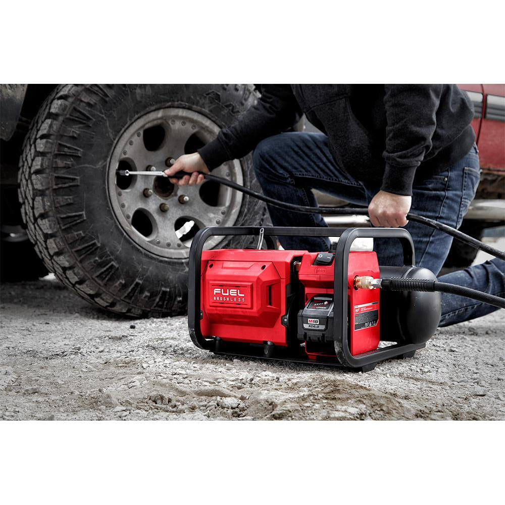 M18 FUEL 18-Volt Lithium-Ion Brushless Cordless 2 Gal. Electric Compact Quiet Compressor (2-Tool)