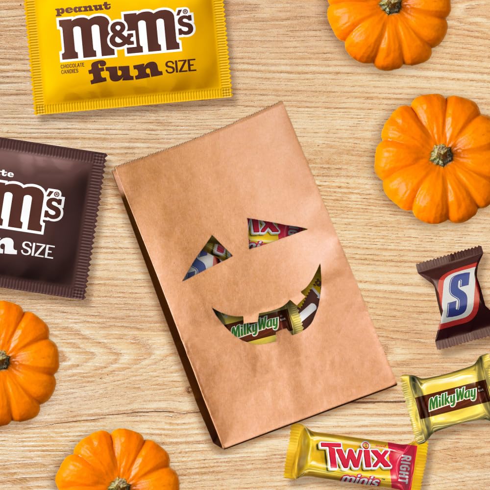 SNICKERS, TWIX & MILKY WAY Minis Assorted Chocolate Candy Variety Pack, Candy Bag, 150 Ct Bulk Bag