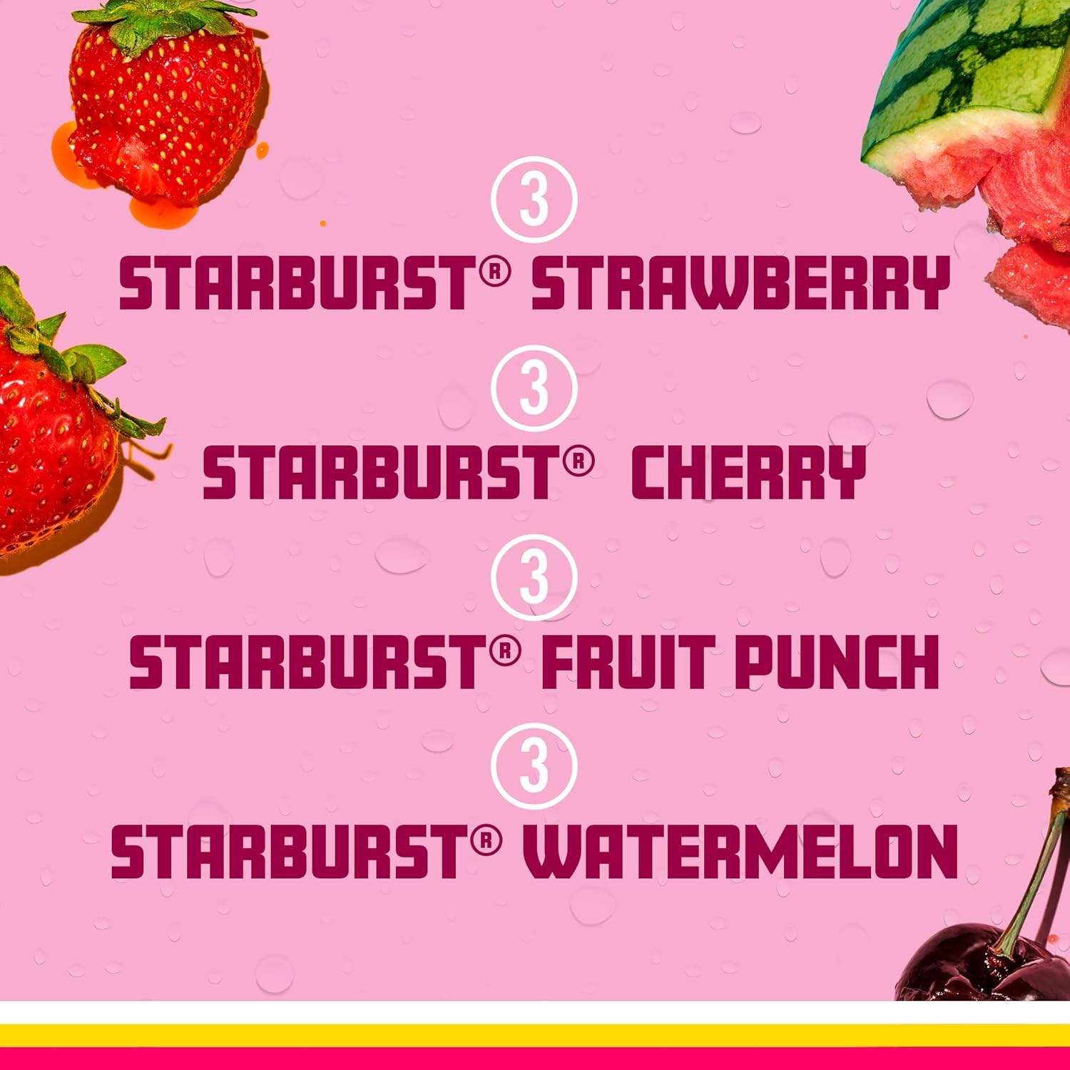 Sparkling Ice® STARBURST™ Variety Pack, Zero Sugar Flavored Sparkling Water, with Vitamins and Antioxidants, Low Calorie Beverage, 17 fl oz, 12 count (Strawberry, Cherry, Fruit Punch, Watermelon)