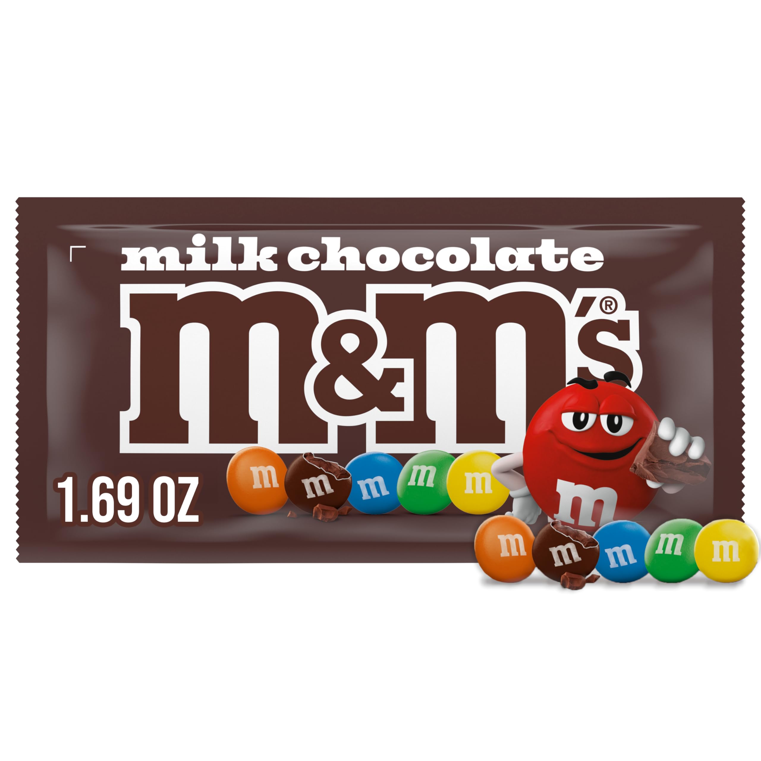 M&M'S Peanut Chocolate Candy, Full Size 1.74 oz Bag, Pack of 48 Bulk Candy Chocolate