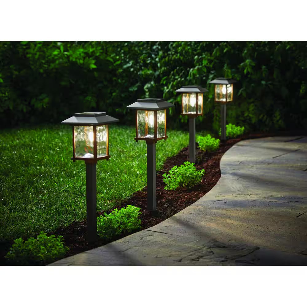 Parkwood 14 Lumen Bronze 2-Tone Finish LED Weather Resistant Outdoor Solar Path Light with Glass Lens (12-Pack)
