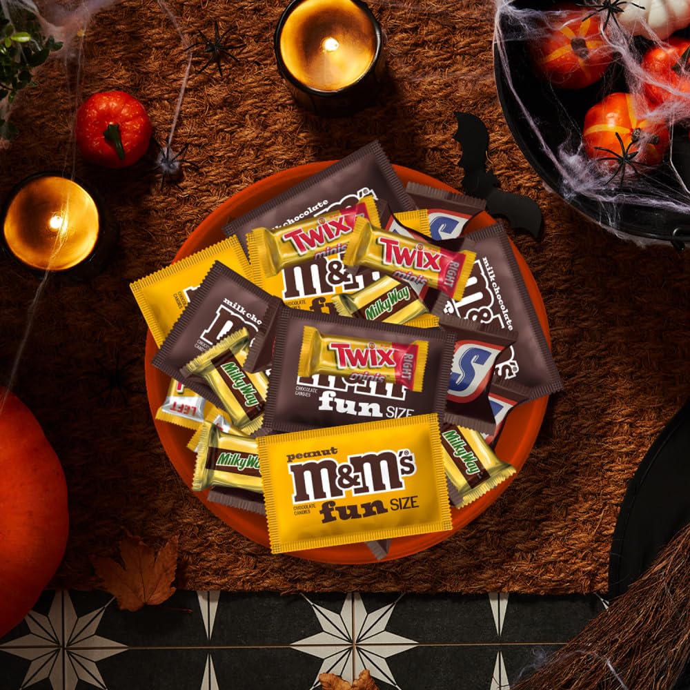 SNICKERS, TWIX & MILKY WAY Minis Assorted Chocolate Candy Variety Pack, Candy Bag, 150 Ct Bulk Bag