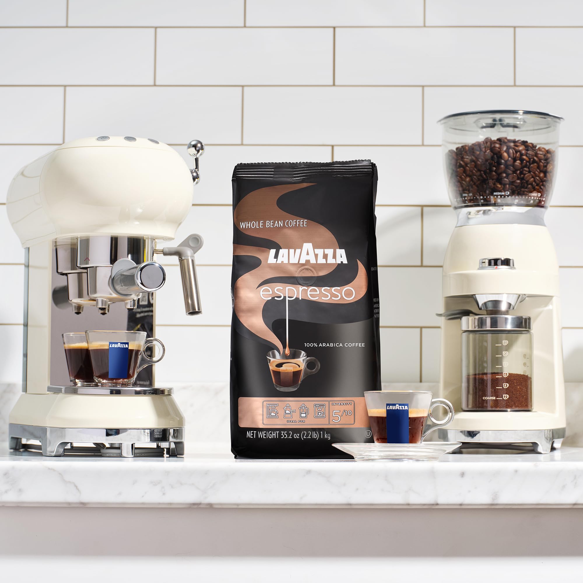 Lavazza Espresso Whole Bean Coffee, Medium Roast, 100% Arabica, 2.2 lb Bag