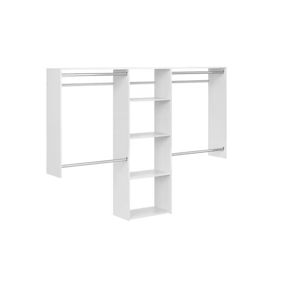 Essential plus 60 In. W - 96 In. W White Wood Closet System