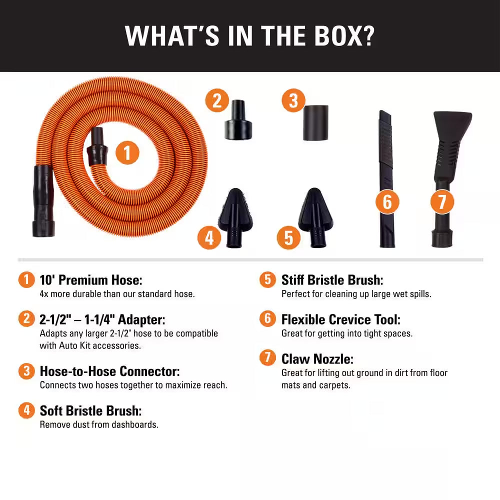 1-1/4 In. VT2534 Premium Car Cleaning Kit Accessory Shop Vacuum Attachments for  Wet Dry Vacs