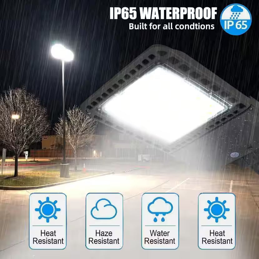 1500- Watt Equivalent 300-Watt Integrated LED Bronze Parking Lot Area Light 5000K Daylight Arm Mount IP65