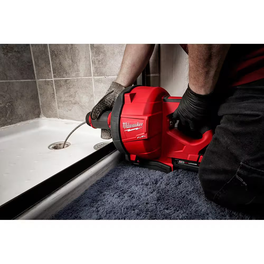 M18 FUEL 18-Volt Lithium-Ion Cordless Drain Cleaning Snake Auger with 5/16 in Cable and Trap Snake 25 Ft. Auger (2-Tool)