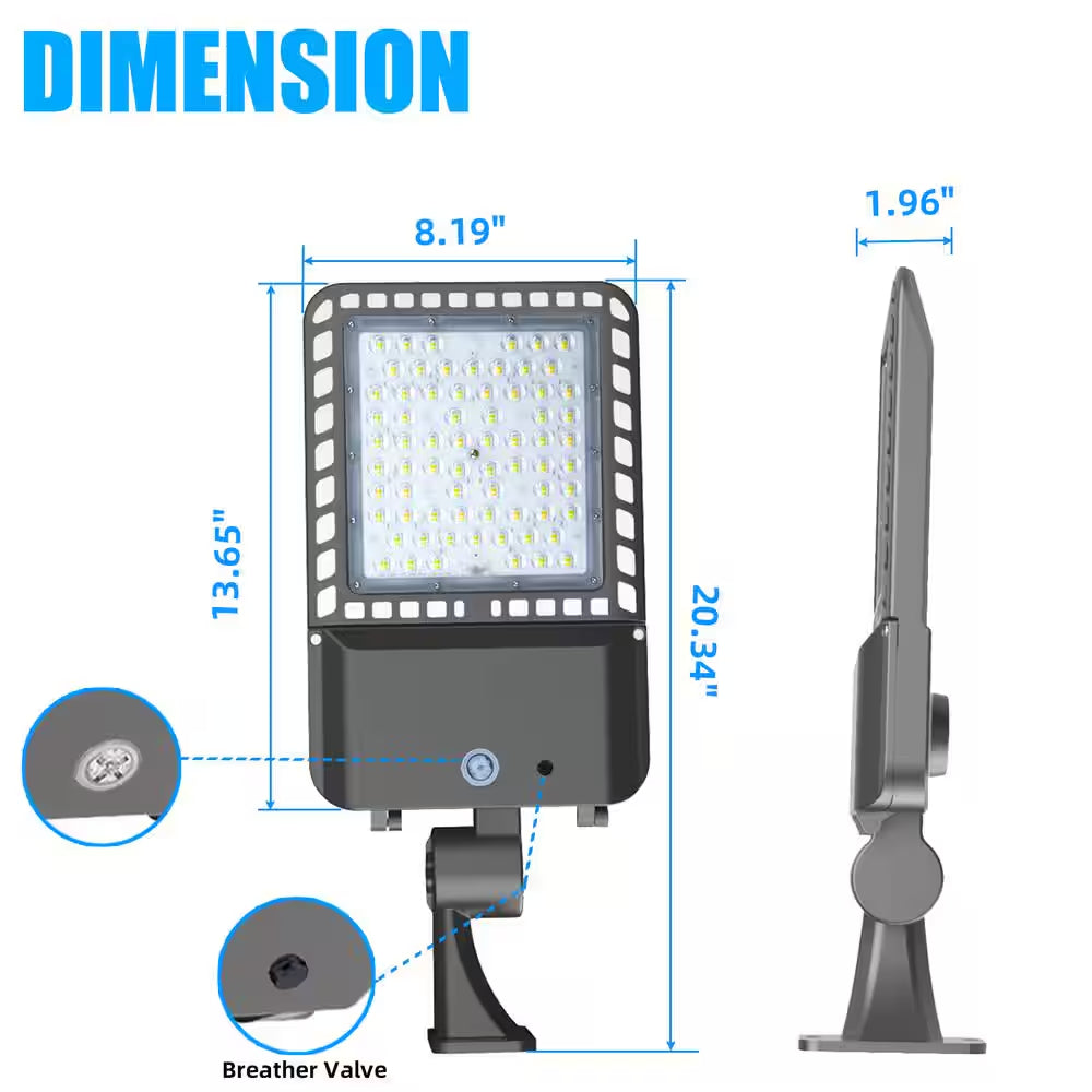 1500- Watt Equivalent 300-Watt Integrated LED Bronze Parking Lot Area Light 5000K Daylight Arm Mount IP65