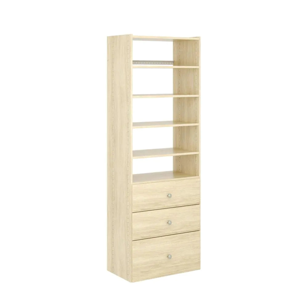 Premier 25 In. W Classic White Tower Unit Wall Mount 6-Shelf Wood Closet System