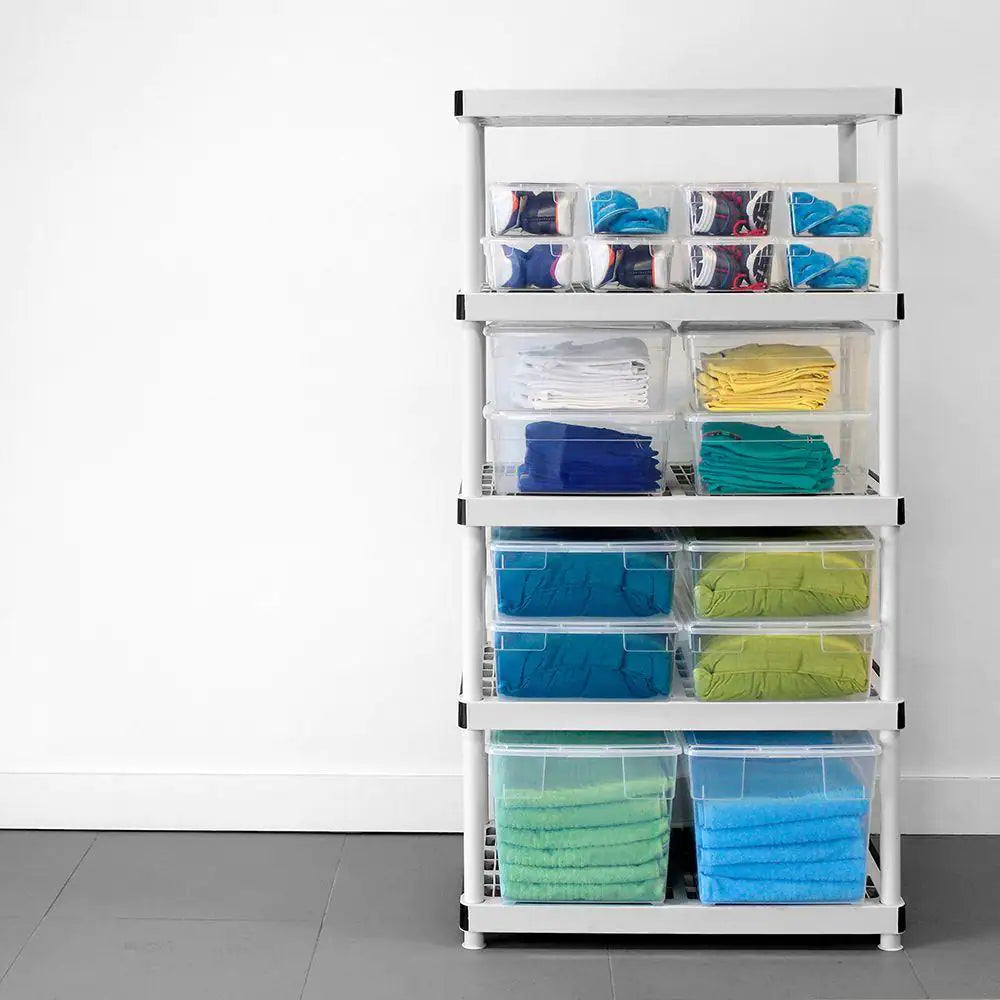 5-Tier Easy Assembly Multi-Purpose Plastic Garage Storage Shelving Unit in Gray (36 In. W X 72 In. H X 24 In. D)