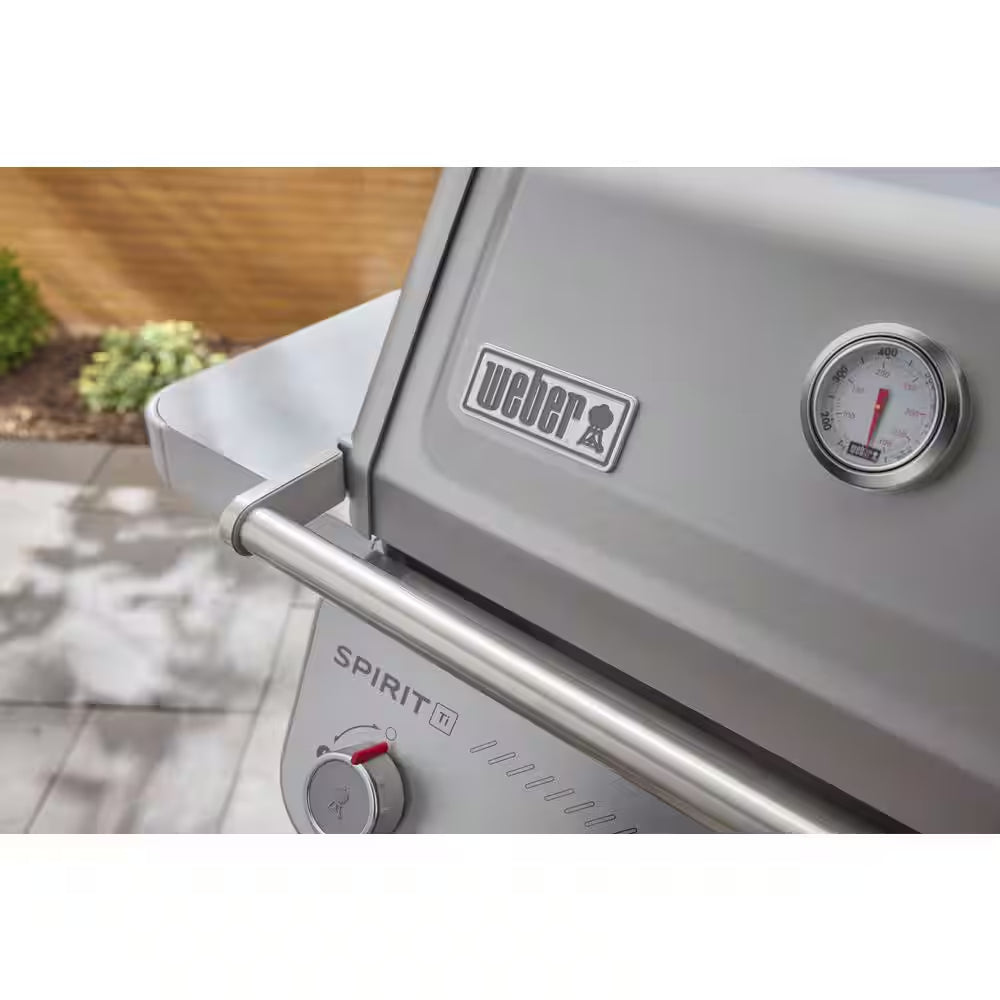 Spirit E-425 4-Burner Liquid Propane Gas Grill in Titanium with Premium Grill Cover