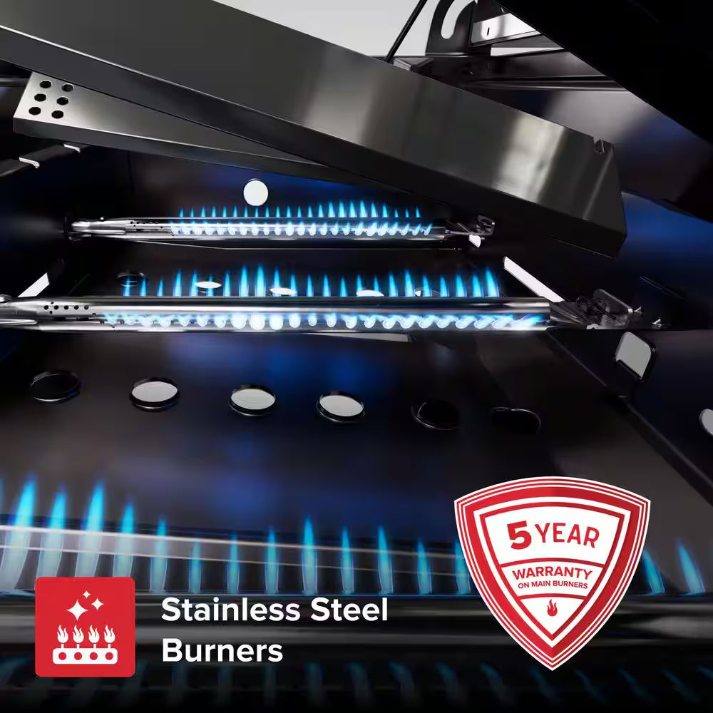3 Burner Liquid Propane Gas Grill in Black