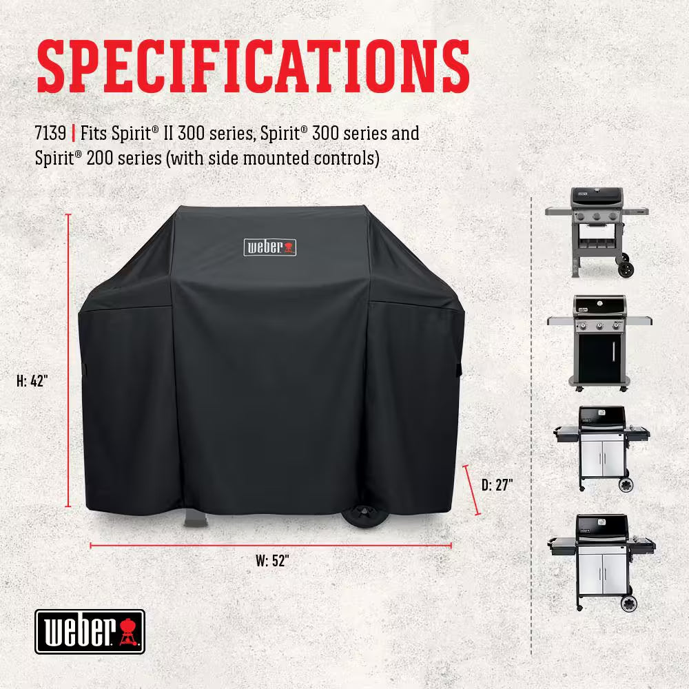 Spirit SB-E-425 4-Burner Natural Gas Grill in Black with Sear Zone,  Works Compatibility, and Grill Cover