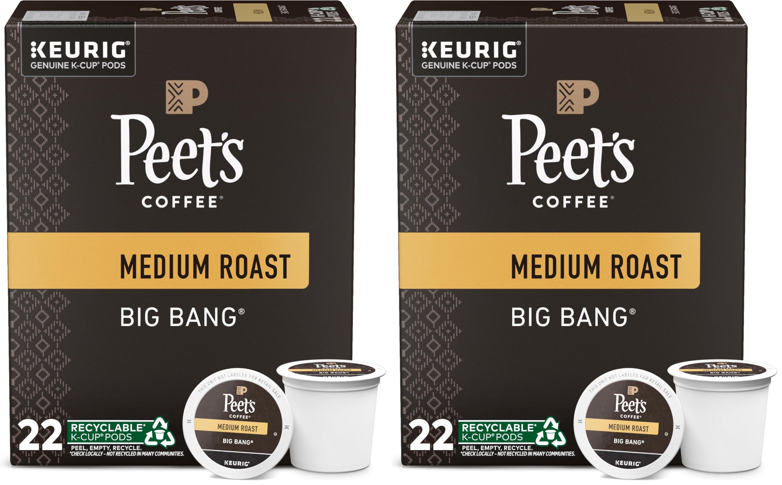 Peet's Coffee, Medium Roast Keurig K-Cup Pods - Café Domingo 54 Count (1 Box of 54 Pods)