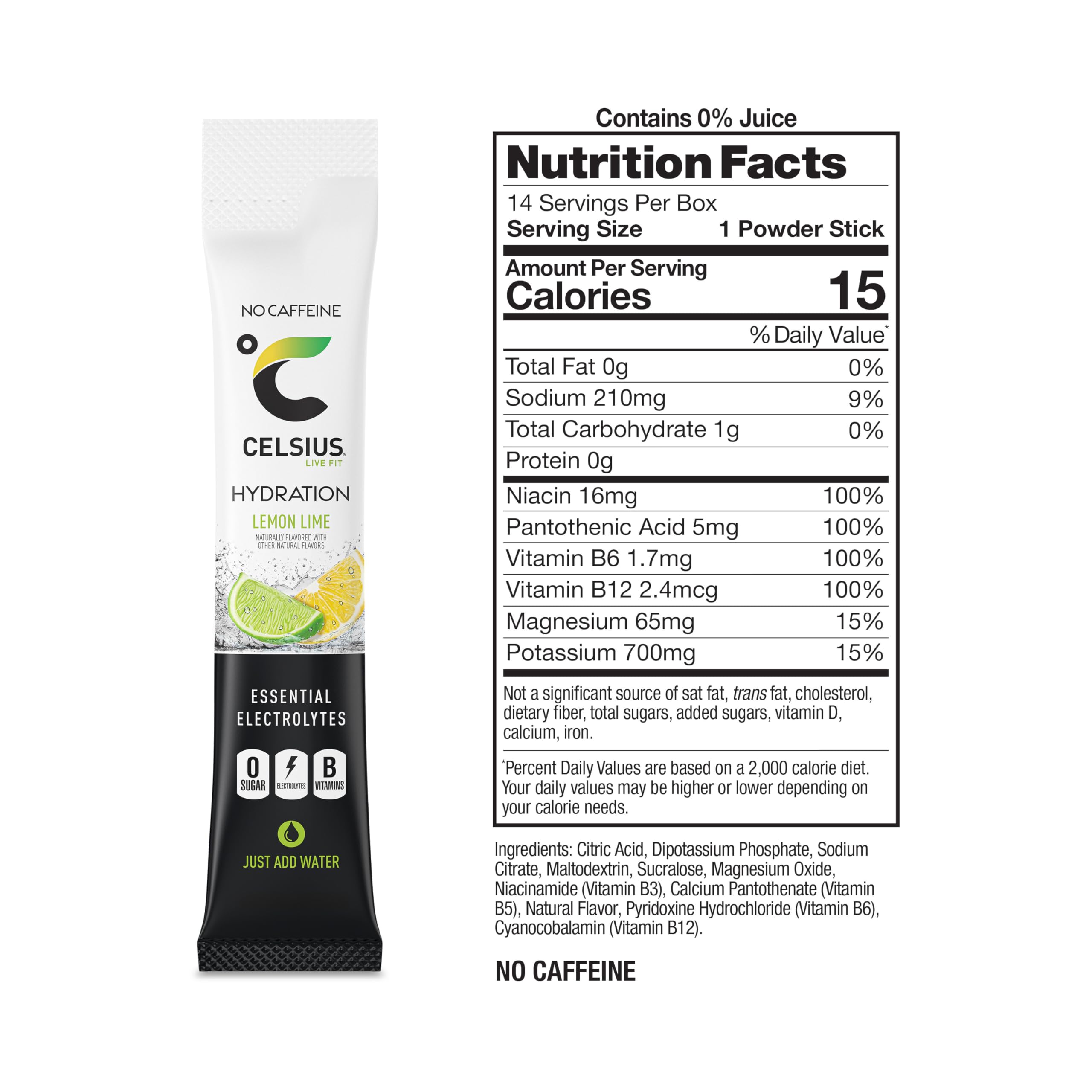 Celsius Hydration™ Blue Razz, Sugar Free Electrolyte Hydration Drink Mix (Pack of 14)