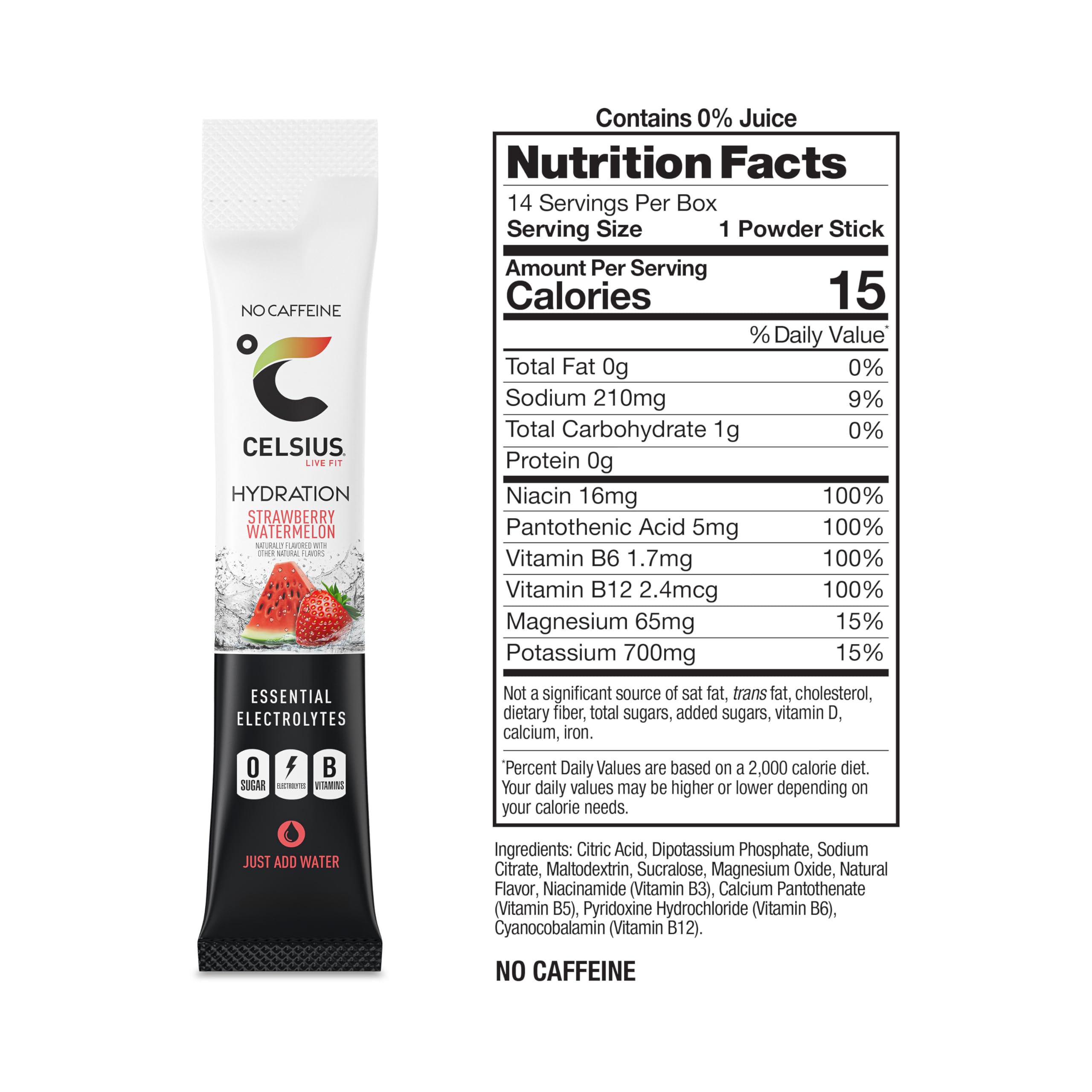 Celsius Hydration™ Blue Razz, Sugar Free Electrolyte Hydration Drink Mix (Pack of 14)