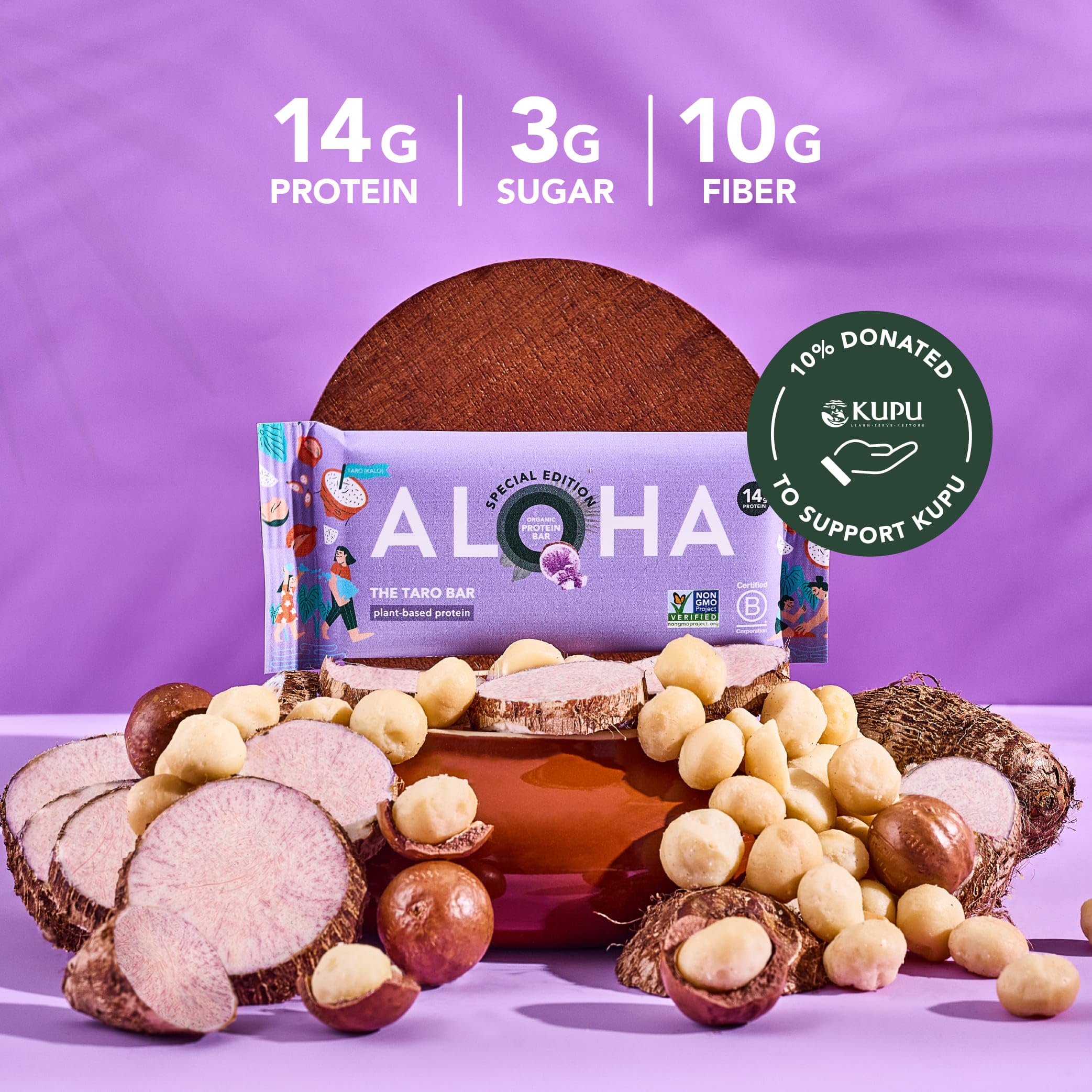 ALOHA Organic Plant Based Protein Bars |Peanut Butter Chocolate Chip | 1.98 Oz (Pack of 12) | Vegan, Low Sugar, Gluten Free, Paleo, Low Carb, Non-GMO, Stevia Free, Soy Free, No Sugar Alcohols
