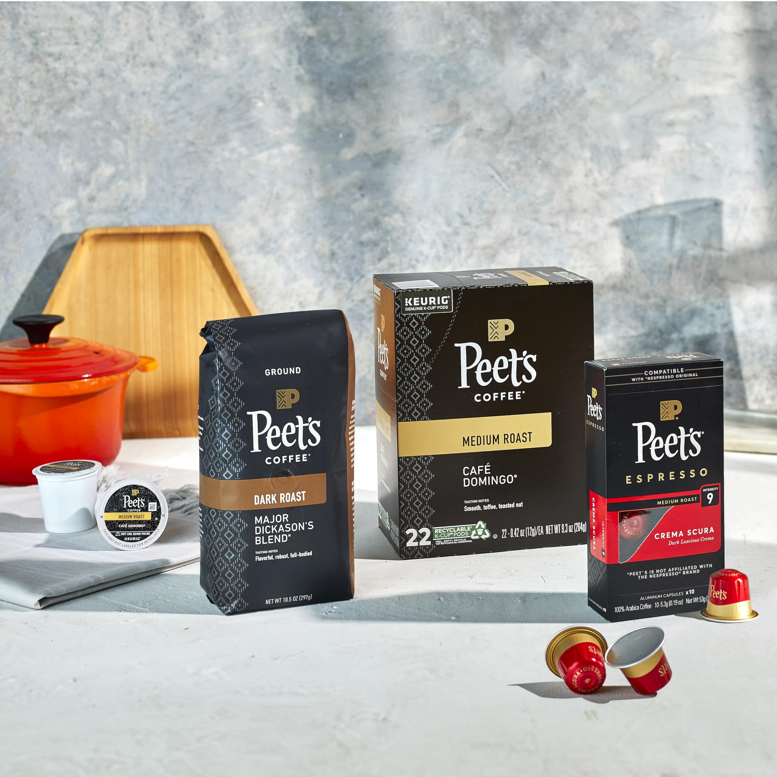 Peet's Coffee, Medium Roast Keurig K-Cup Pods - Café Domingo 54 Count (1 Box of 54 Pods)
