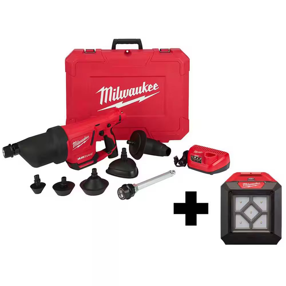 M12 12V Lithium-Ion Cordless Drain Cleaning Airsnake Air Gun Kit with M12 HACKZALL Reciprocating Saw